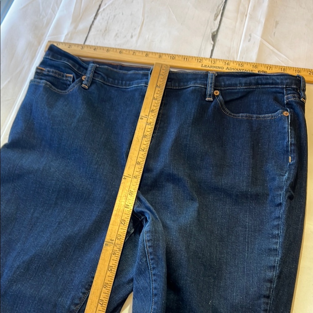 Lands' End Women's Straight Leg Jeans - Dark Blue - Picture 5 of 7